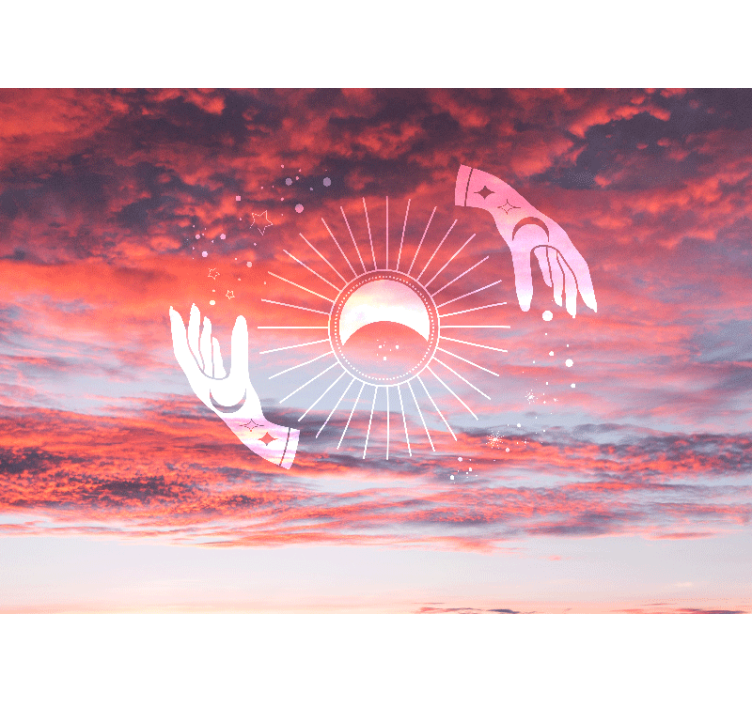 Dvi rankos danguje zen sieninis paveikslas - „Tenstickers“