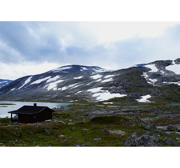 Peizažo sienos freska kalnų ežero poilsis - „Tenstickers“