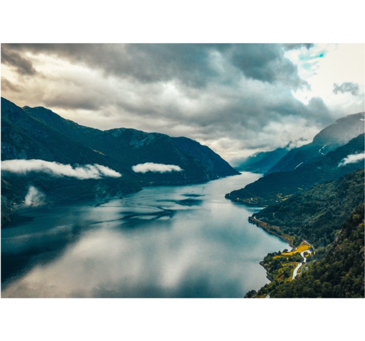 Norvegijos kraštovaizdžio vandens gamtos sienų paveikslas - „Tenstickers“