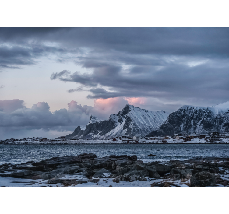 Peizažo sienos freska Šaltų viršūnių kontūrai - „Tenstickers“