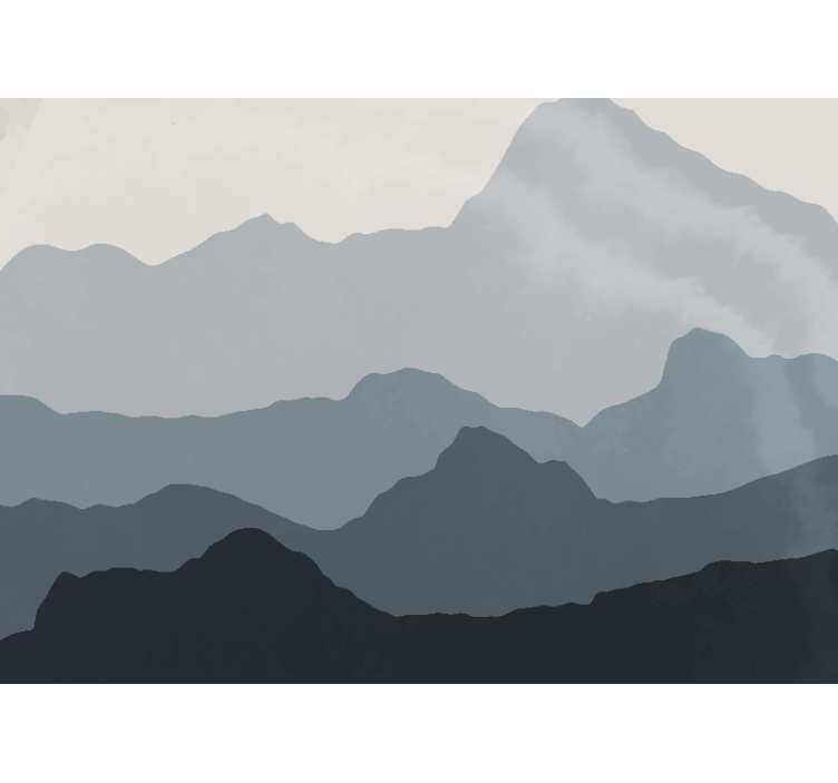 Kalnų sienos freska ramus kalnų peizažas - „Tenstickers“