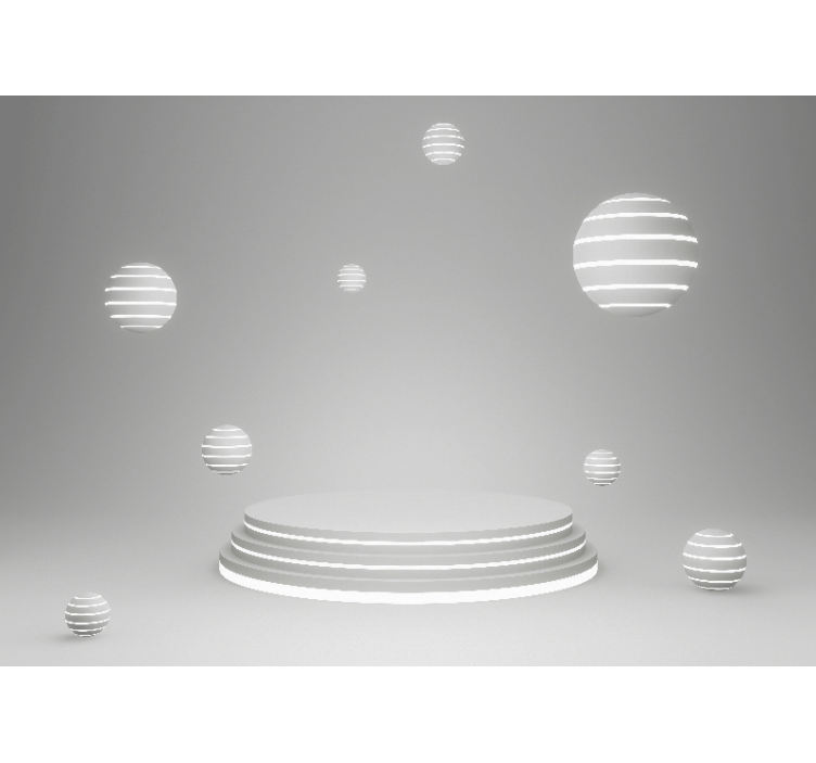 Abstraktus sienų freska geometrinės plūduriuojančios formos - „Tenstickers“