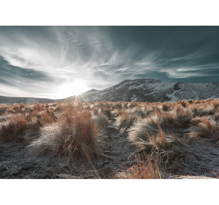 Peizažo sienos freska kalnų saulėtekio vaizdas - „Tenstickers“