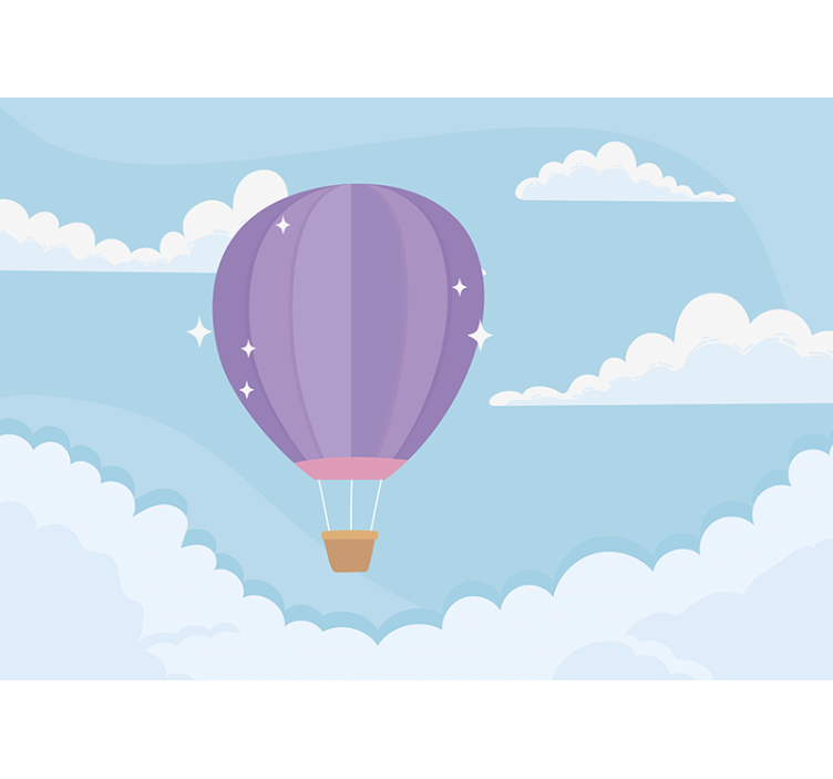 Vaikų miegamojo sienų freska žaismingi karšto oro balionai - „Tenstickers“