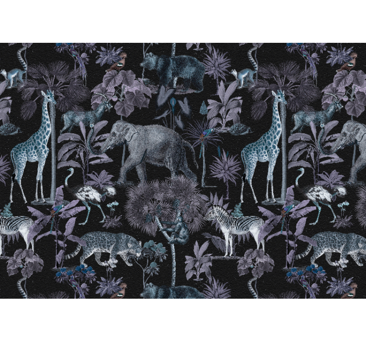 Džiunglės su lapais svetainės siena - „Tenstickers“