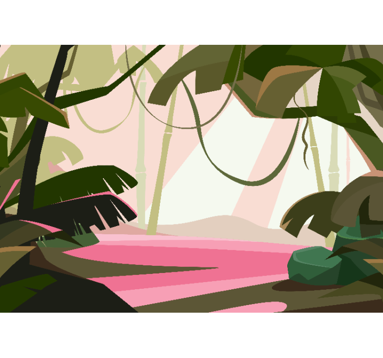 Džiunglės sienų freska prabangus tropikų peizažas - „Tenstickers“