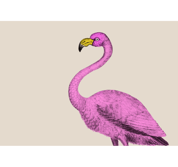 Gyvūnų sienų freska rožinė flamingo elegancija - „Tenstickers“