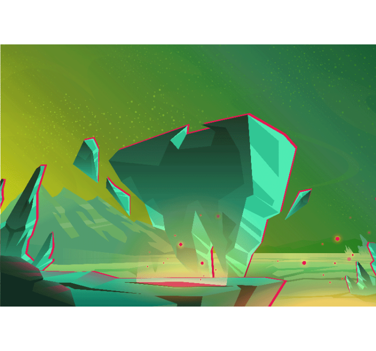 Abstraktus sienų freska geometrinės žalios formos - „Tenstickers“