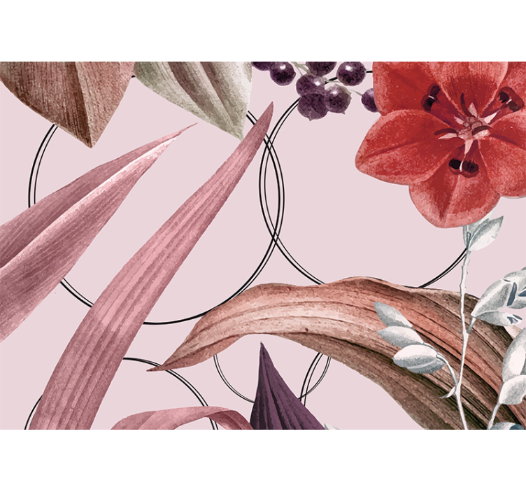 Gėlių sienos freska gėlių raštų dizainas - „Tenstickers“