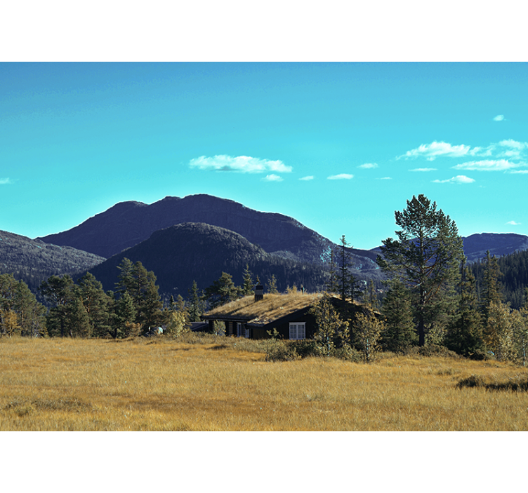 Peizažo sienos freska kalnų kabinos poilsis - „Tenstickers“