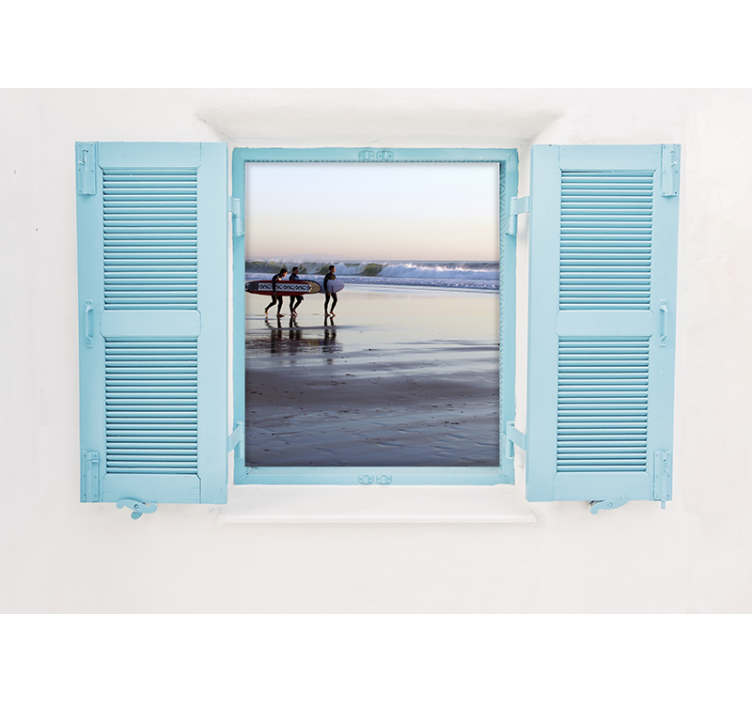 Miesto sienų freska paplūdimio banglenčių scena - „Tenstickers“