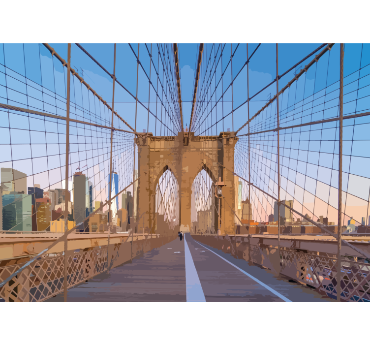 Miesto sienų freska brooklyn bridge panorama - „Tenstickers“