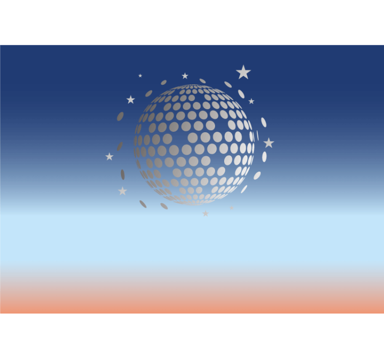 Muzikos sienų freska diskotekos kamuoliuko dizainu - „Tenstickers“