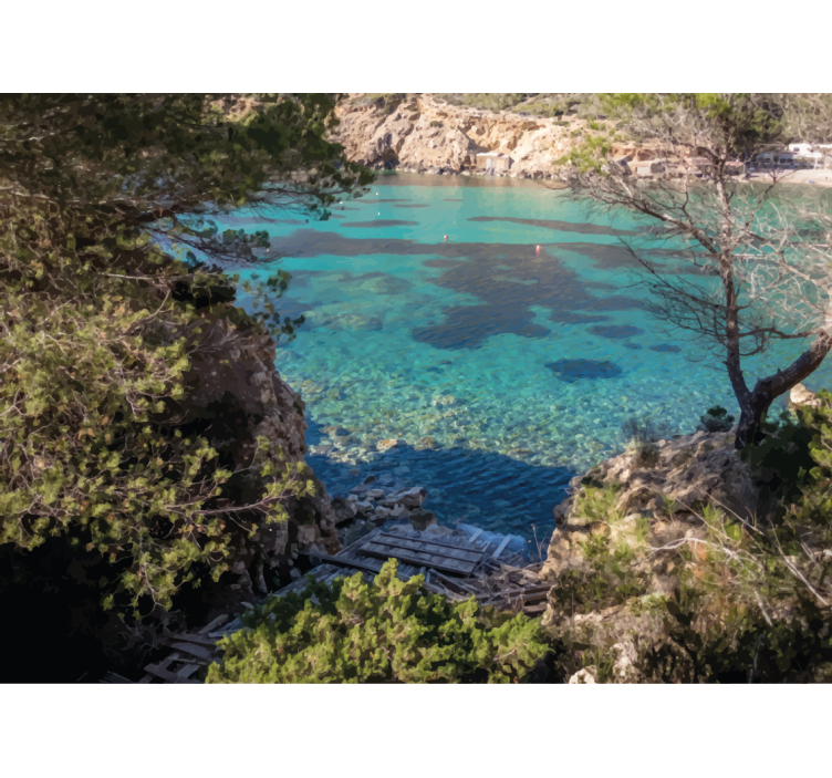 Gamtos sienų tapyba aiški pakrantės scena - „Tenstickers“