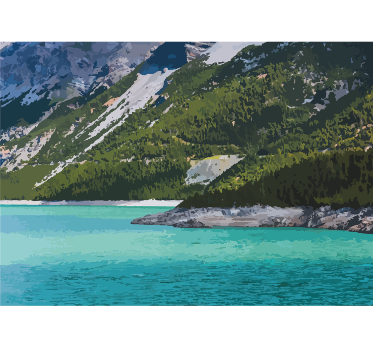 Kalnai prie ežero gamtos tapetai - „Tenstickers“