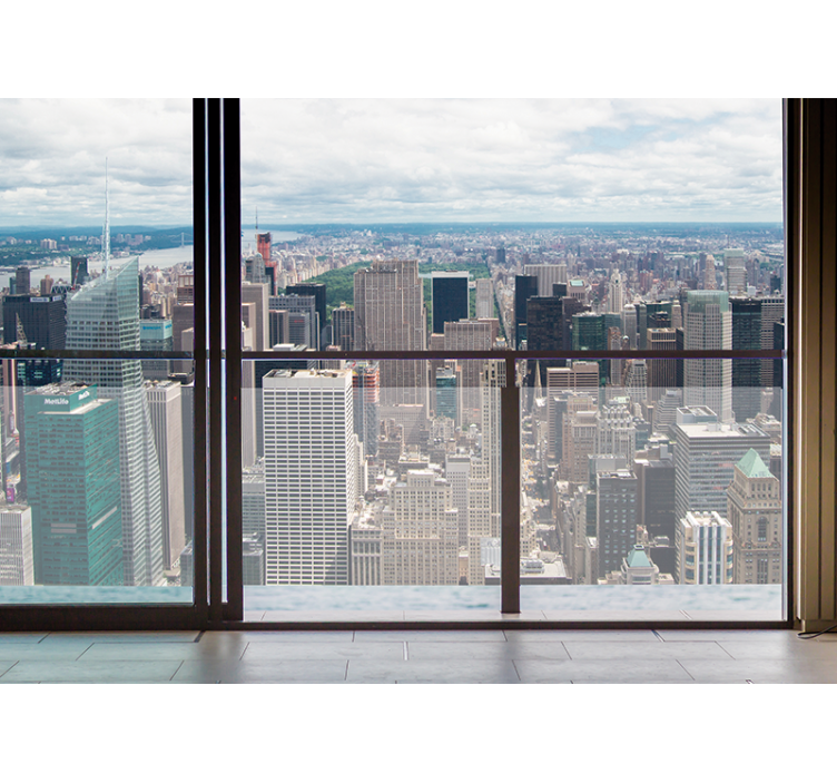 Miesto sienų freska niujorko panoramos vaizdas - „Tenstickers“