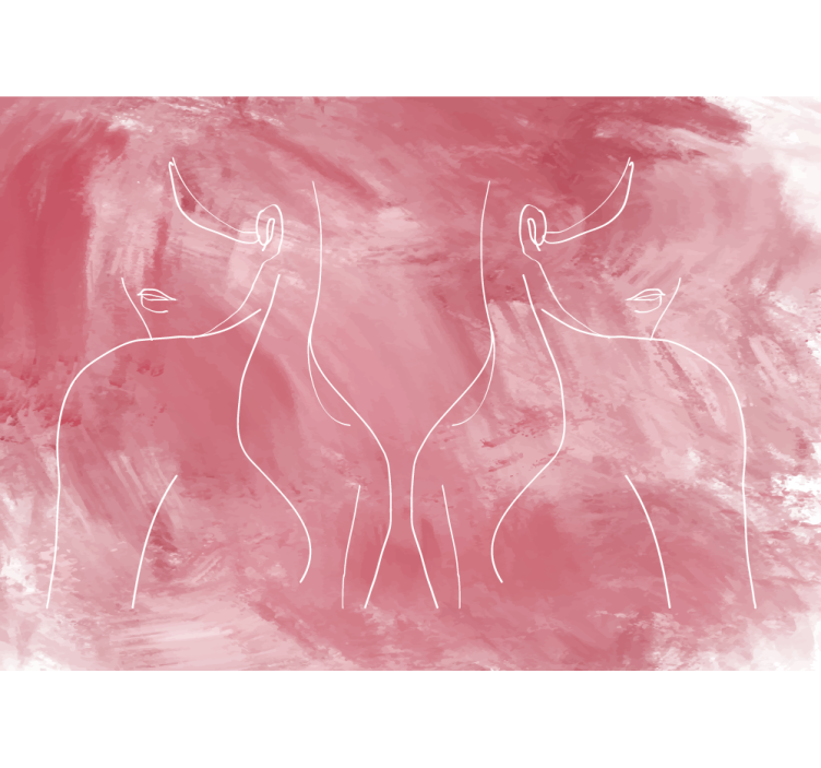 Moters siluetas overpink abstrakčios sienų fototapetai - „Tenstickers“