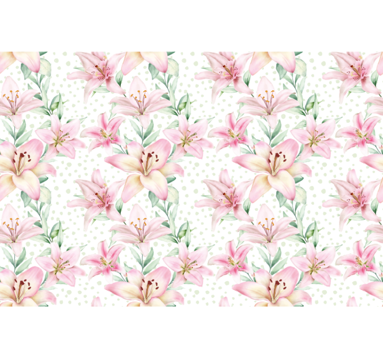 Aguonų sienų freska subtilūs lelijos žiedai - „Tenstickers“