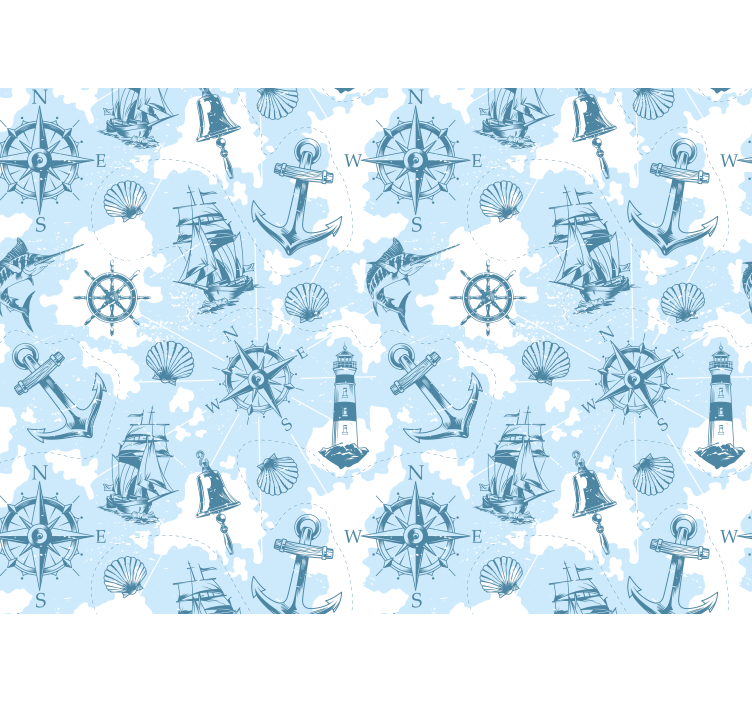 Peizažo sienos freska jūrinės nuotykių detalės - „Tenstickers“