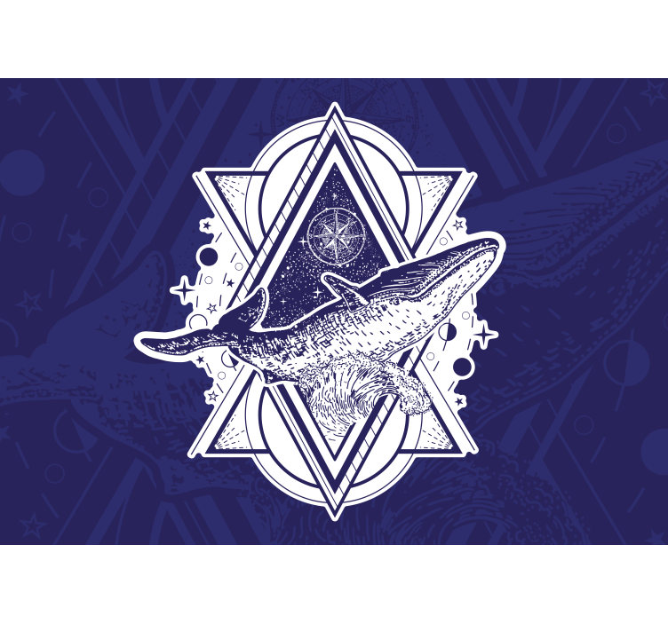 Gyvūnų sienų freska išdidus banginis dizainas - „Tenstickers“