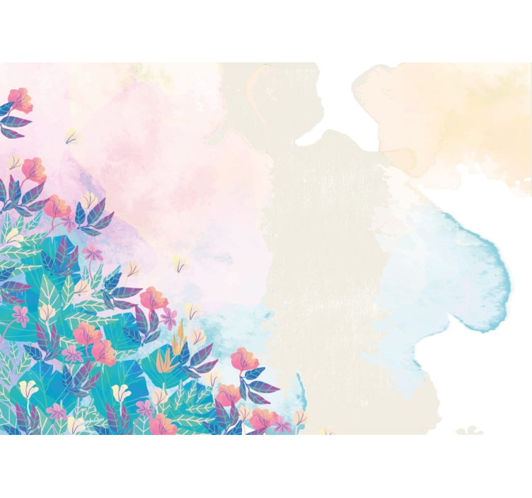 Ryškių gėlių purslų abstraktus sienų freska - „Tenstickers“