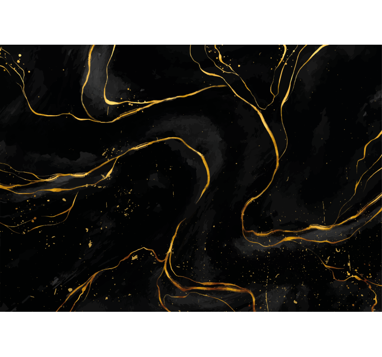 Abstrakti sienų freska elegantiškos auksinės linijos - „Tenstickers“