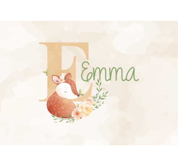 Vaikų miegamojo sienų freska su personalizuotu lapinu - „Tenstickers“