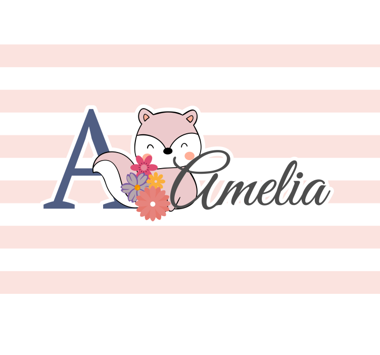 Vaikų miegamojo sienų freska mielas lapės dizainas - „Tenstickers“