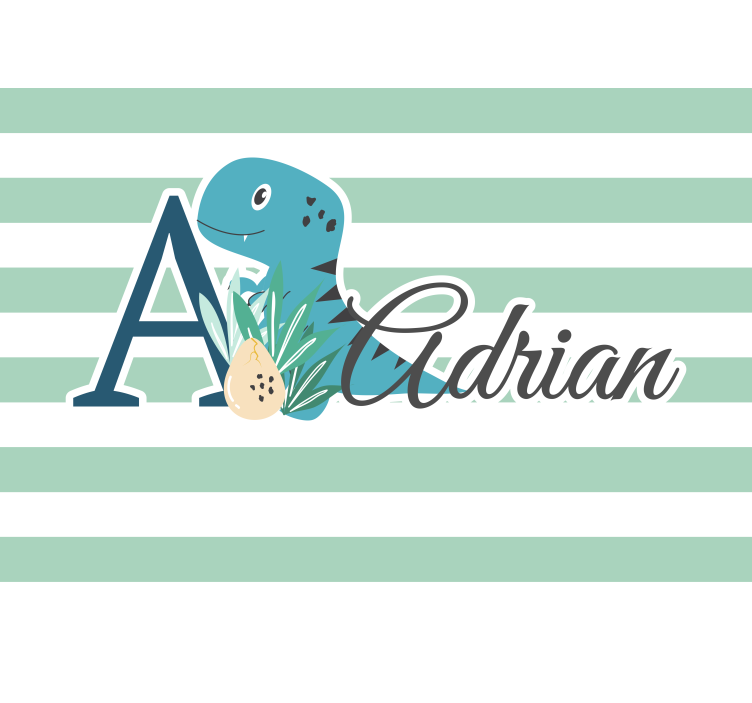 T-rex su inicialu ir pavadinimu vaikų miegamojo sienų freska - „Tenstickers“