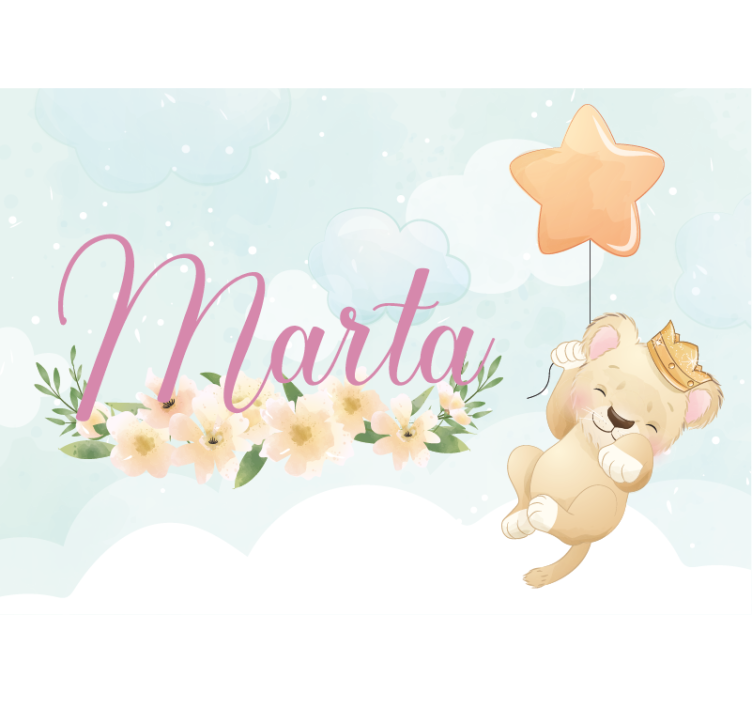 Mielas liūtas mergaitei, vardu photomural - „Tenstickers“