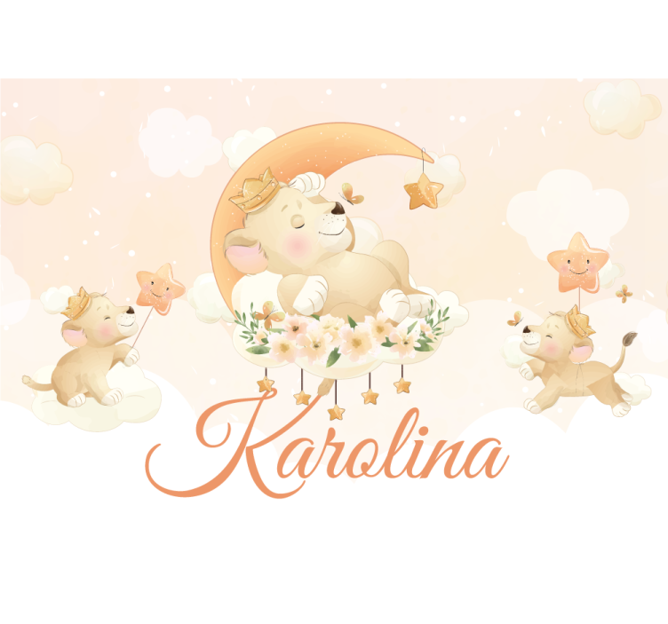 Gyvūnų sienų freska svajingas liūto vaizdas - „Tenstickers“