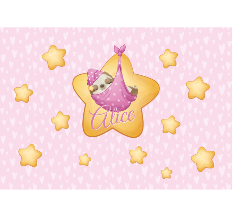 Vaikų darželio sienų freskos lėtasis gyvūnas žvaigždėse - „Tenstickers“