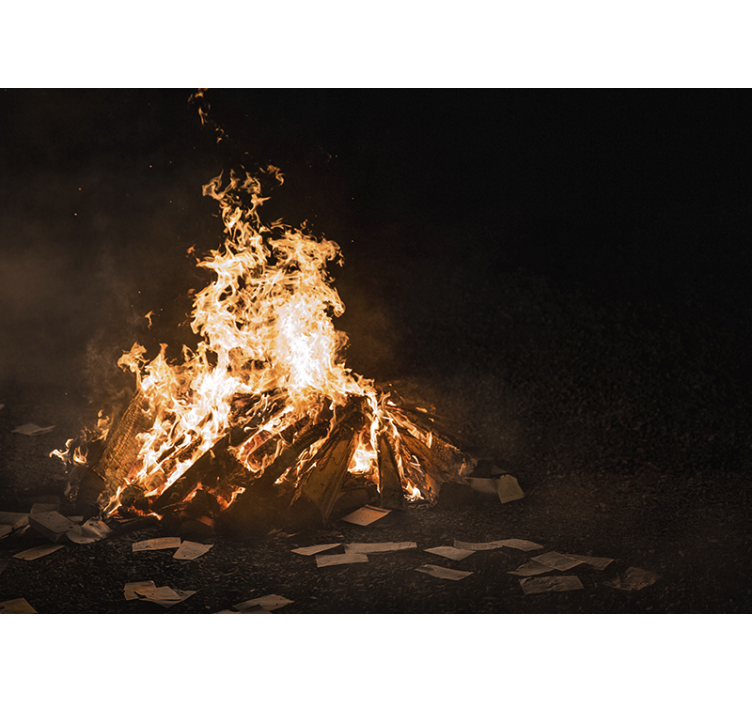 Abstraktus sienų freska ugnies laužo scena - „Tenstickers“