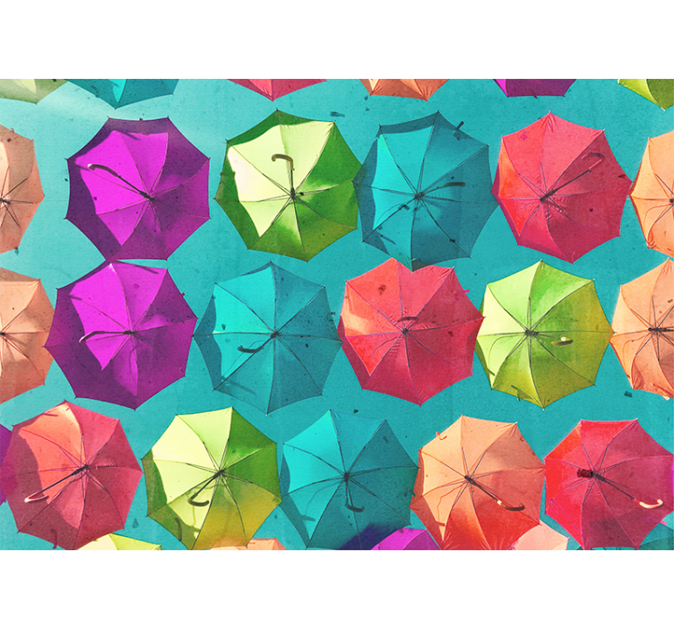 įvairių spalvų skėčių dekoro tapetai - „Tenstickers“