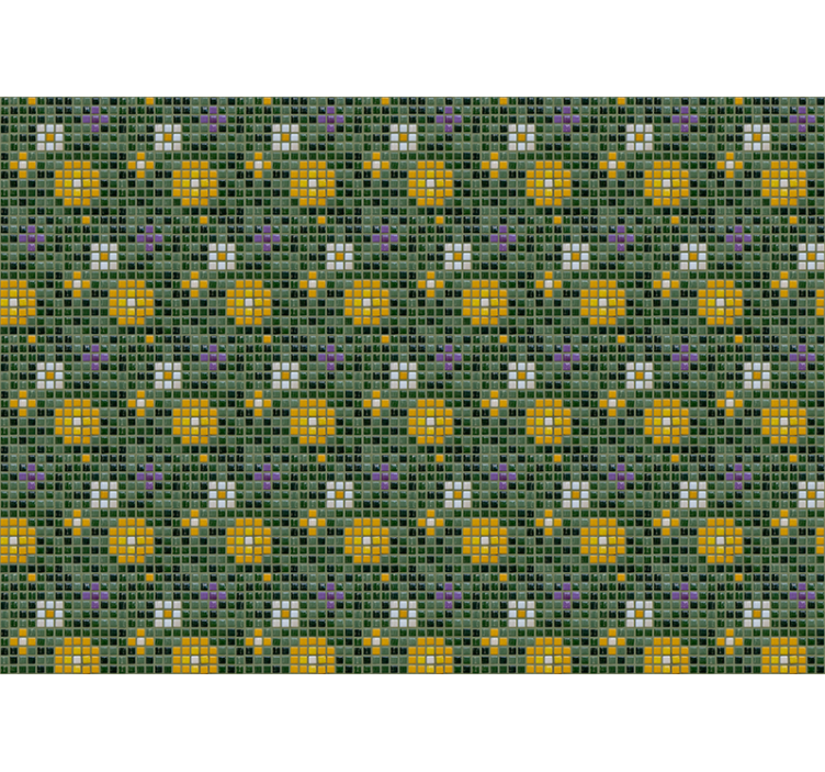 Ryškus plytelių gėlių raštas vonios kambario sienų freska - „Tenstickers“