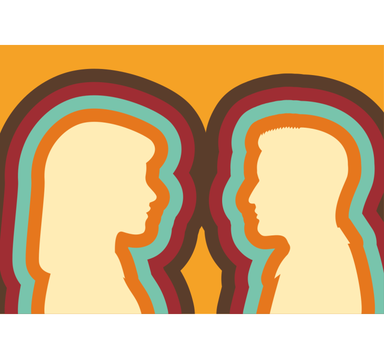 Meilės sienos freska porų siluetai - „Tenstickers“