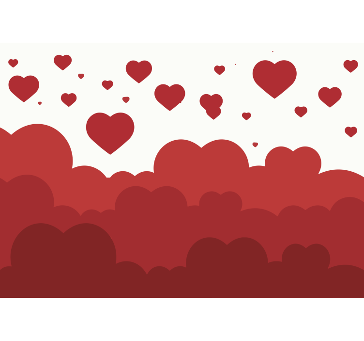 Meilės sienos freska plūduriuojančios širdies debesys - „Tenstickers“