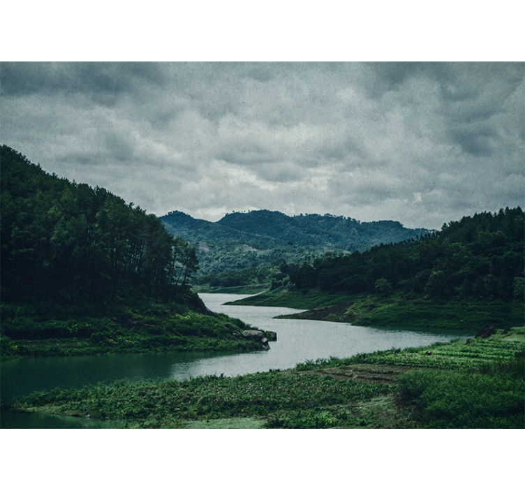 Peizažo sienos freska ramus vandens kelias - „Tenstickers“