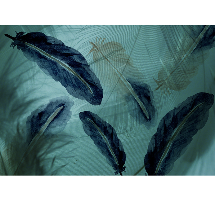 Gėlių sienos freska elegantiški lapų motyvai - „Tenstickers“