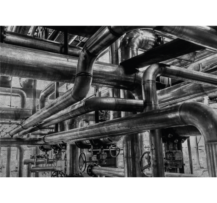 Pramoninė betoninė siena su vamzdžiais sienų tapyba - „Tenstickers“