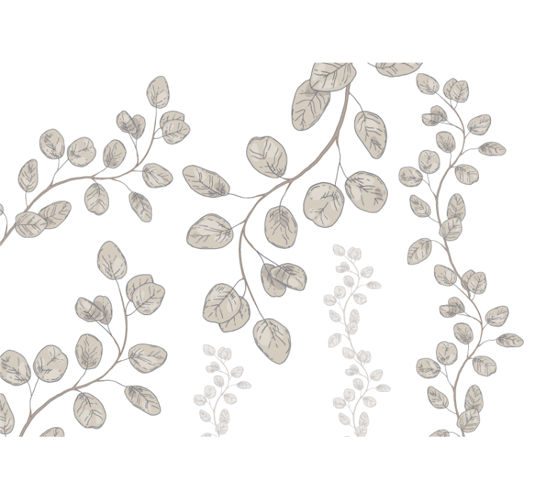 Subtilūs lapų raštai pagrindinio miegamojo sienų tapyba - „Tenstickers“