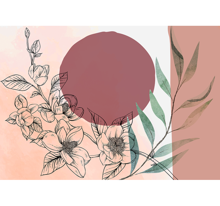 Gėlių sienos freska gėlių elementų kompozicija - „Tenstickers“