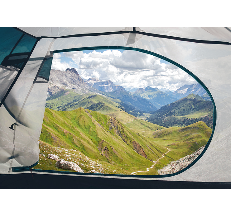 Peizažo sienos freska Žaliuojančių kalnų peizažas - „Tenstickers“