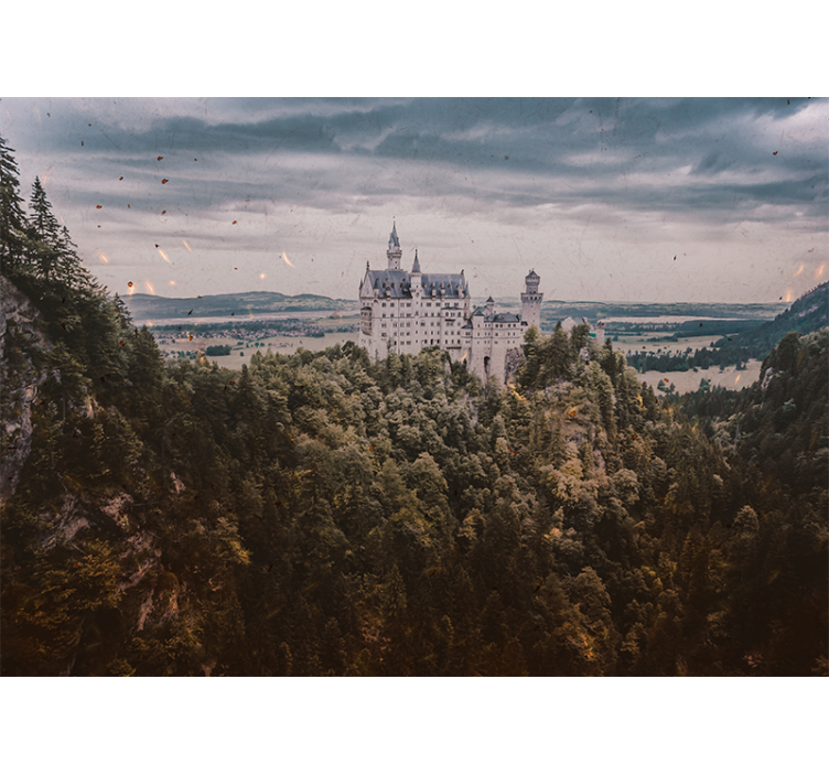 Peizažo sienos freska pilis kalne - „Tenstickers“