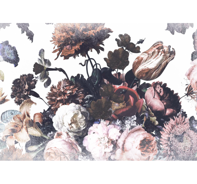 Gėlių sienos freska gėlių kompozicijų dizainas - „Tenstickers“