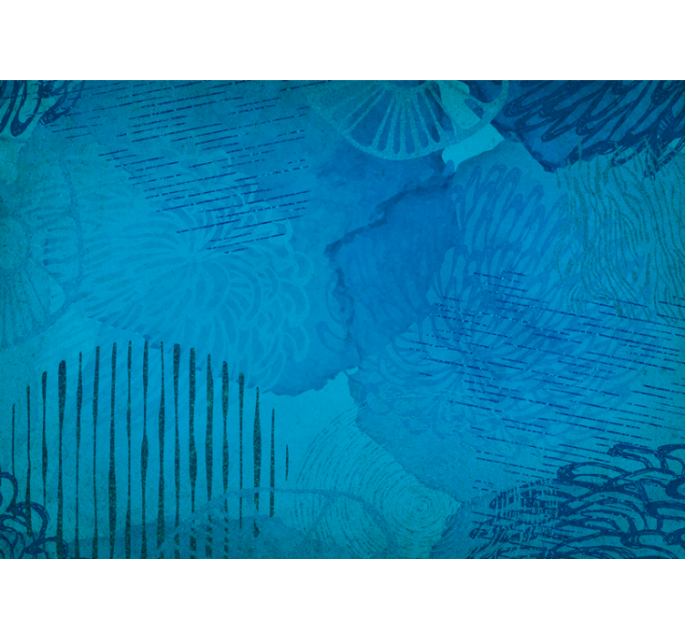 Abstraktus sienų freska mėlyni tekstūruoti raštai - „Tenstickers“