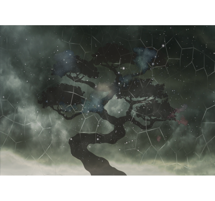 Erdvės sienų freska dangaus medžio siluetas - „Tenstickers“