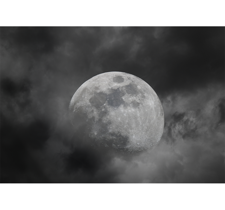 Erdvės sienų freska Švytinti mėnulio siluetas - „Tenstickers“