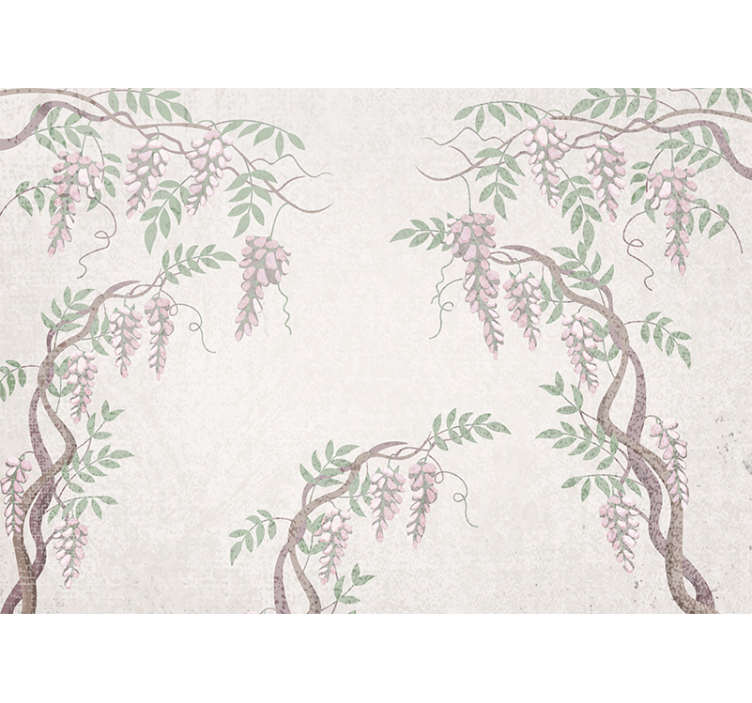 Gėlių sienos freska subtiliomis gėlių vijomis - „Tenstickers“