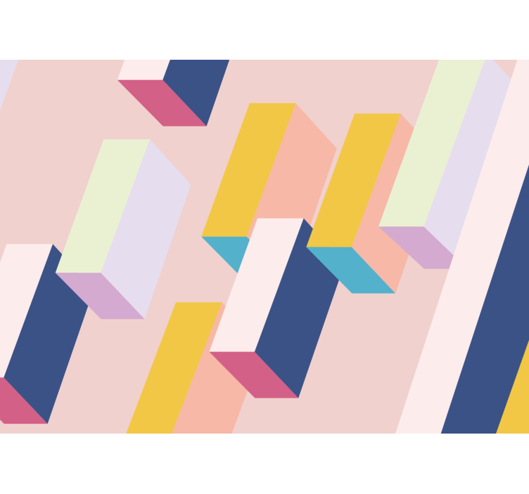 Abstraktus sienų freska geometrinių blokų išdėstymas - „Tenstickers“